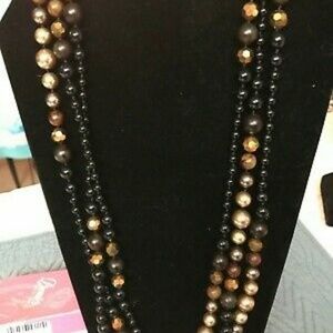 Premier Designs Jewelry - Gold Black Brown Long Necklace Copper Canyon NWT Premier Designs Jewelry - Gold Black Brown Long Necklace Copper Canyon NWT